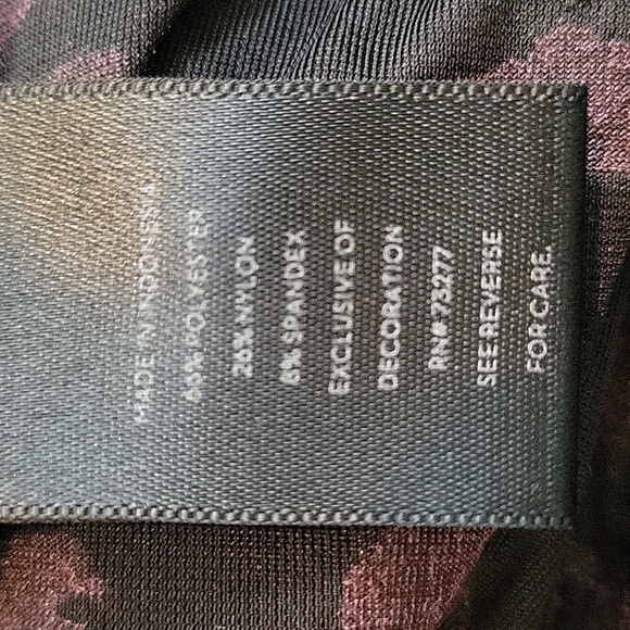 SIMPLY VERA Vera Wang 1X purple velvet black sheer fabric long sleeve shirt - Picture 5 of 6